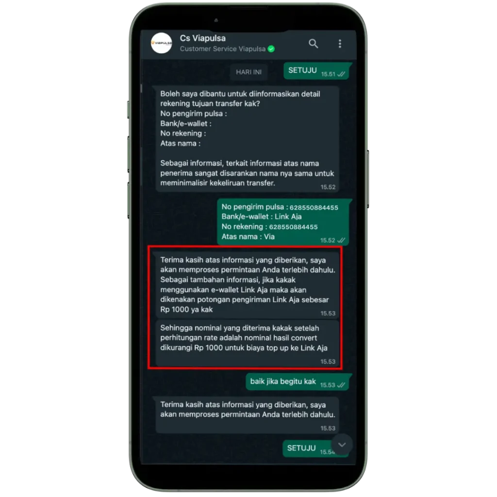 Beritahukan Nomor LinkAja Penerima