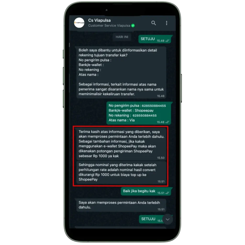 Beritahukan Nomor ShopeePay Penerima