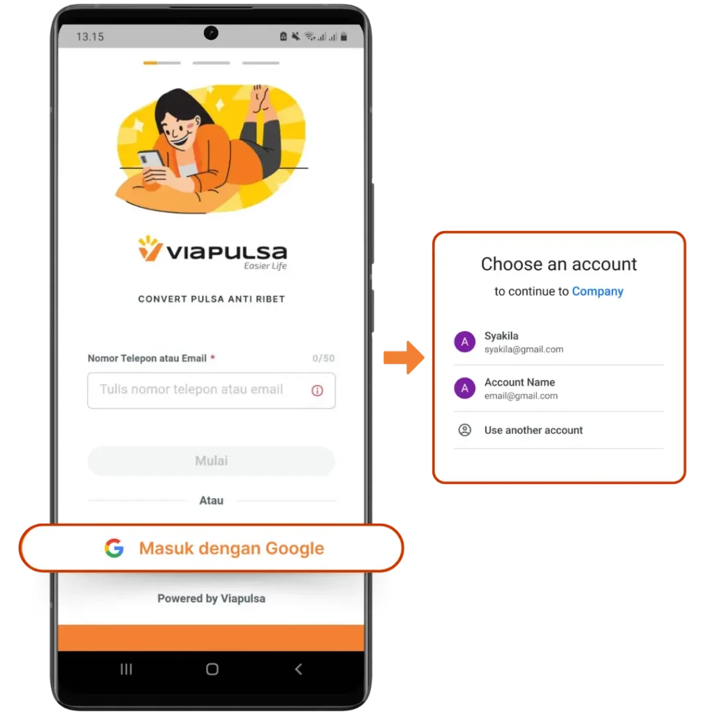 Login/Sign up dengan Akun Google