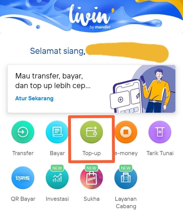 Klik Menu Top-up