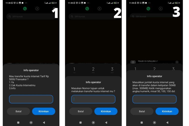 Cara Transfer Kuota Telkomsel via Dial Up